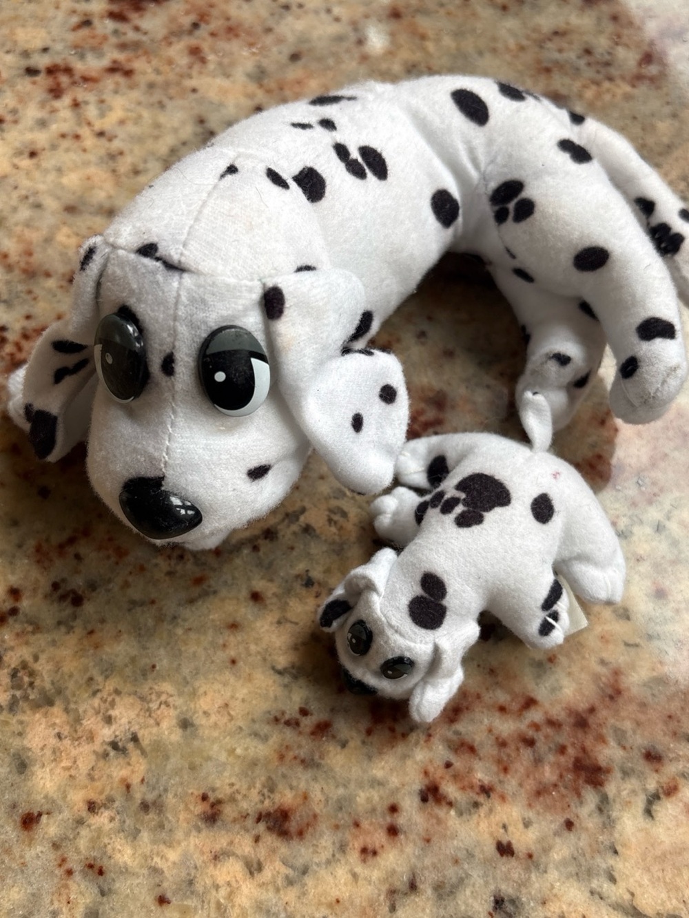 Plush Dalmatian Mom & Pup Set of 2 stuffed animal, small toys, puppies dog